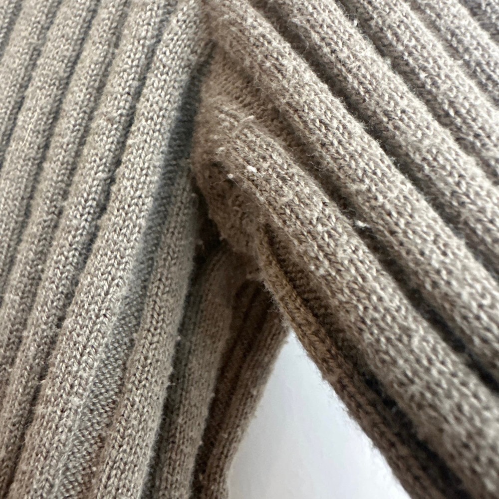 Talbots Petites Olive Green Ribbed Button Down Cardigan with Pockets - Picture 5 of 7